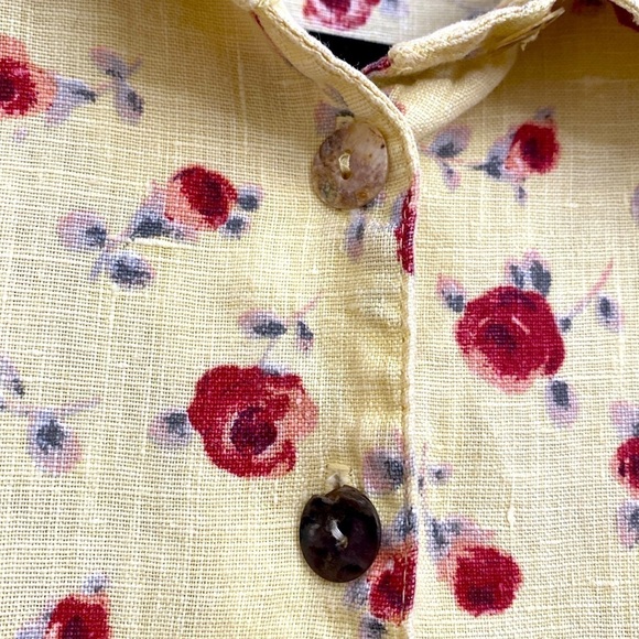 MATCH Linen sleeveless Shirt Dress Ditzy floral Womens 10 Cottage core Beach - Picture 5 of 7